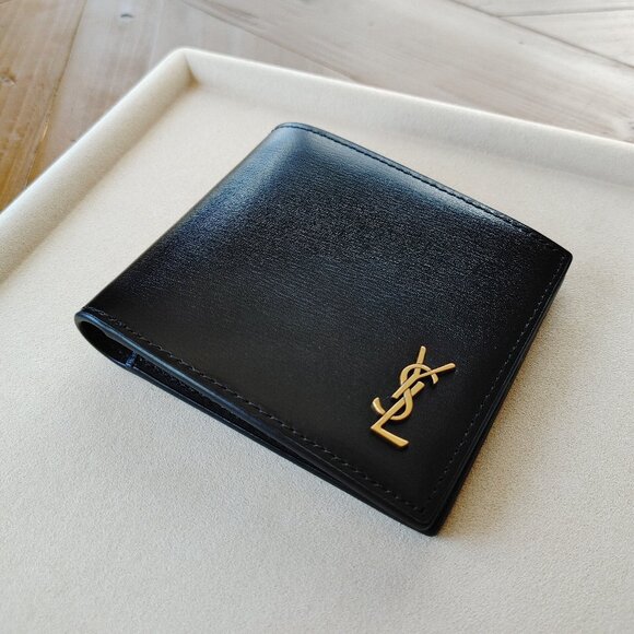 Saint Laurent YSL Gold "Small Cassandre" Leather Bi-fold Wallet (New) - Picture 3 of 11